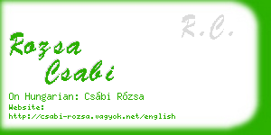 rozsa csabi business card